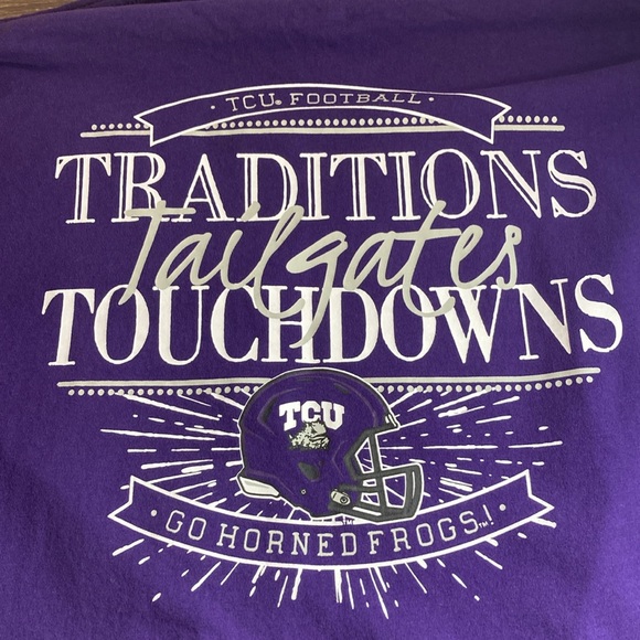 Unisex EUC Champion Purple 2XL TCU Football T Shirt - Picture 4 of 9